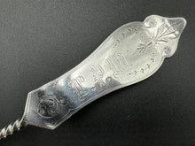 Load image into Gallery viewer, Duhme & Co Coin Silver Twisted Handle Soup Ladle Cincinnati Ohio c. 1860