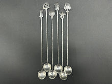 Load image into Gallery viewer, Stavre Gregor Panis  Arts & Crafts Sterling Silver Set of 6 Iced Tea Spoons / Cocktail Stirrers