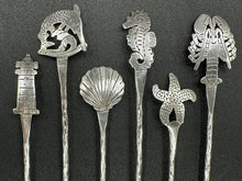 Load image into Gallery viewer, Stavre Gregor Panis  Arts & Crafts Sterling Silver Set of 6 Iced Tea Spoons / Cocktail Stirrers