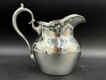 Load image into Gallery viewer, Sterling Silver Hammered Water Pitcher with Grape Border by Shreve