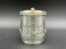 Load image into Gallery viewer, Wood & Hughes Sterling Silver Hand Chased Childs Cup