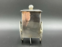 Load image into Gallery viewer, Unusual Mexican Sterling Silver Rickshaw Tea Caddy with Wheels