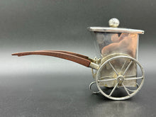 Load image into Gallery viewer, Unusual Mexican Sterling Silver Rickshaw Tea Caddy with Wheels