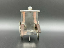 Load image into Gallery viewer, Unusual Mexican Sterling Silver Rickshaw Tea Caddy with Wheels
