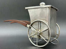 Load image into Gallery viewer, Unusual Mexican Sterling Silver Rickshaw Tea Caddy with Wheels