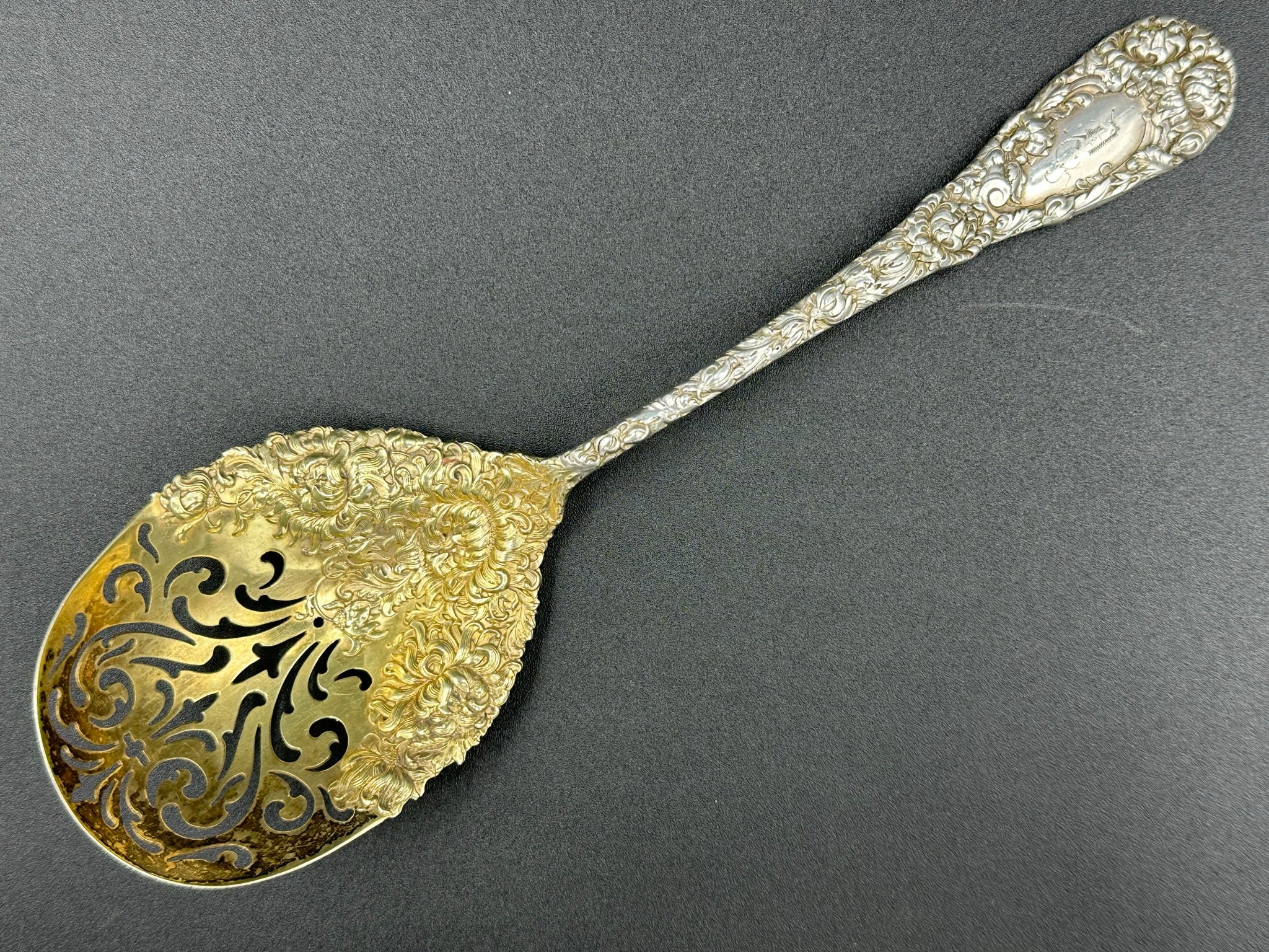 Chrysanthemum by Durgin Sterling Silver Ice Spoon – Atlanta Silver