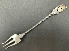 Load image into Gallery viewer, Lily of the Valley by Whiting Sterling Silver Twisted Handle Cocktail Fork