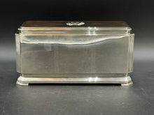 Load image into Gallery viewer, Art Deco Style English Sterling Silver Humidor with Enamel Deakin & Francis Birmingham 1913