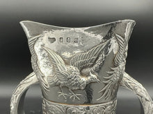 Load image into Gallery viewer, An Aesthetic Movement Irish Sterling Silver Two Handle Loving Cup Vase