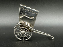 Load image into Gallery viewer, Vintage Japanese 950 Silver Figural Rickshaw Salt Shaker