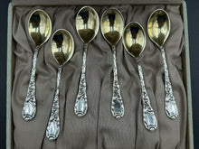 Load image into Gallery viewer, Tiffany & Co Chrysanthemum Sterling Silver Boxed Ice Cream Set