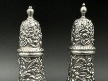 Load image into Gallery viewer, Repousse by S. Kirk & Son Sterling Salt & Pepper Shaker Hand Chased