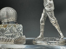 Load image into Gallery viewer, English Silverplate Golf Inkwell Pryor Tyzack & Co c. 1880