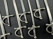 Load image into Gallery viewer, Set of 12 Sterling Silver Figural Sword Hors D'oeuvre Picks