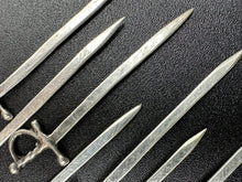 Load image into Gallery viewer, Set of 12 Sterling Silver Figural Sword Hors D'oeuvre Picks