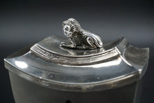 Load image into Gallery viewer, Dutch Sterling Silver Tea Caddy with Lion Finial