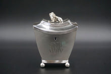 Load image into Gallery viewer, Dutch Sterling Silver Tea Caddy with Lion Finial