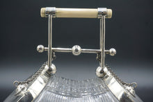 Load image into Gallery viewer, Silver Plate and Glass Biscuit Box by Martin Hall & Co Sheffield 1870