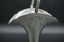 Load image into Gallery viewer, Floral Sterling Silver Basket with Folding Handle by Lebkuecher & Co