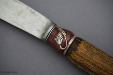 Load image into Gallery viewer, Mixed Metals Copper & Sterling Silver Stag Handle Carving Set