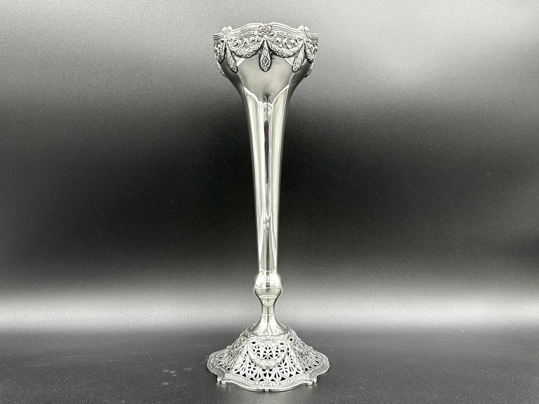 Shreve & Co San Francisco Sterling Silver Pierced Vase