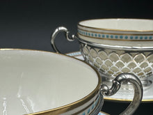 Load image into Gallery viewer, Set of 8 Tiffany Blue Dot Sterling Silver Bouillon Cups w/ Saucers by Lenox for Tiffany &amp; Co
