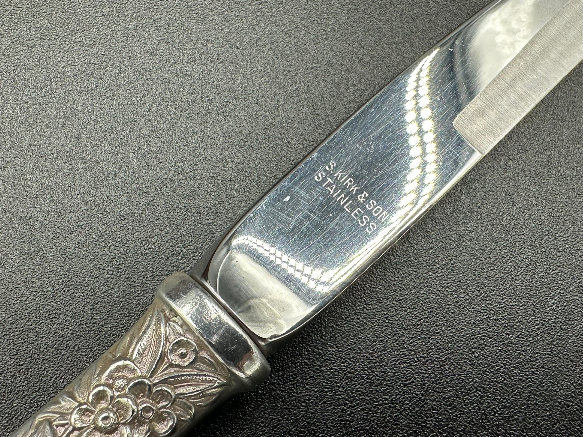 Boxed Set of 8 Sterling Silver Steak Knives Repousse by S. Kirk