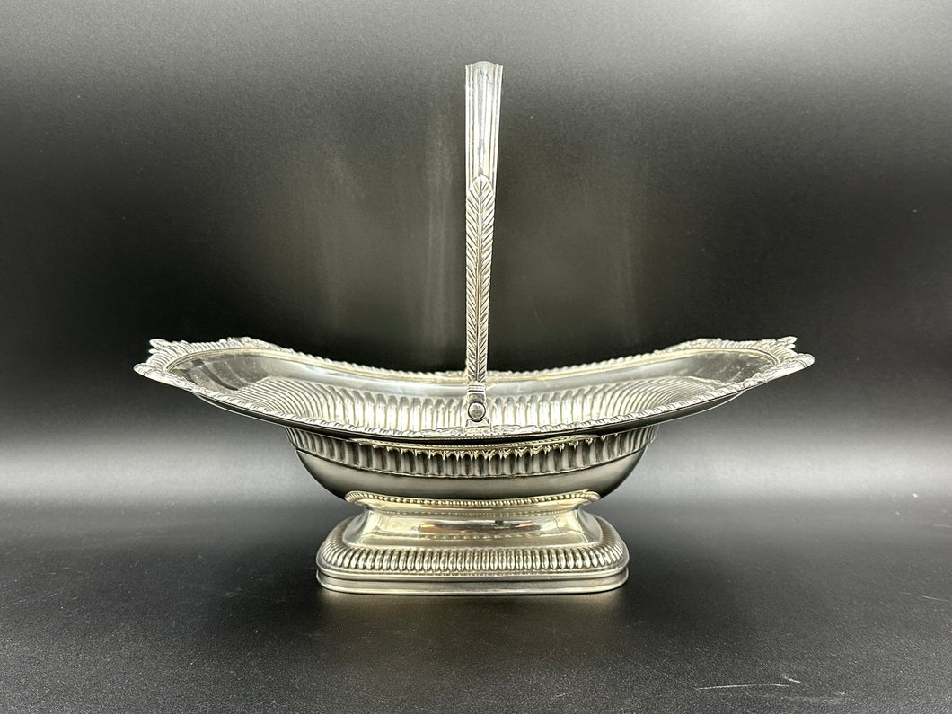 English Sterling Silver Basket with Folding Handle London c. 1812