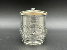 Load image into Gallery viewer, Wood &amp; Hughes Sterling Silver Hand Chased Childs Cup
