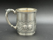 Load image into Gallery viewer, Wood &amp; Hughes Sterling Silver Hand Chased Childs Cup
