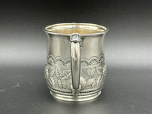 Load image into Gallery viewer, Wood &amp; Hughes Sterling Silver Hand Chased Childs Cup
