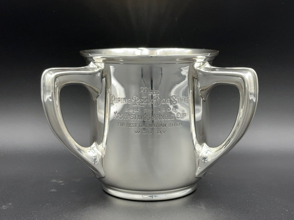 Piping Rock Dog Show Sterling Silver Three Handle Loving Cup by