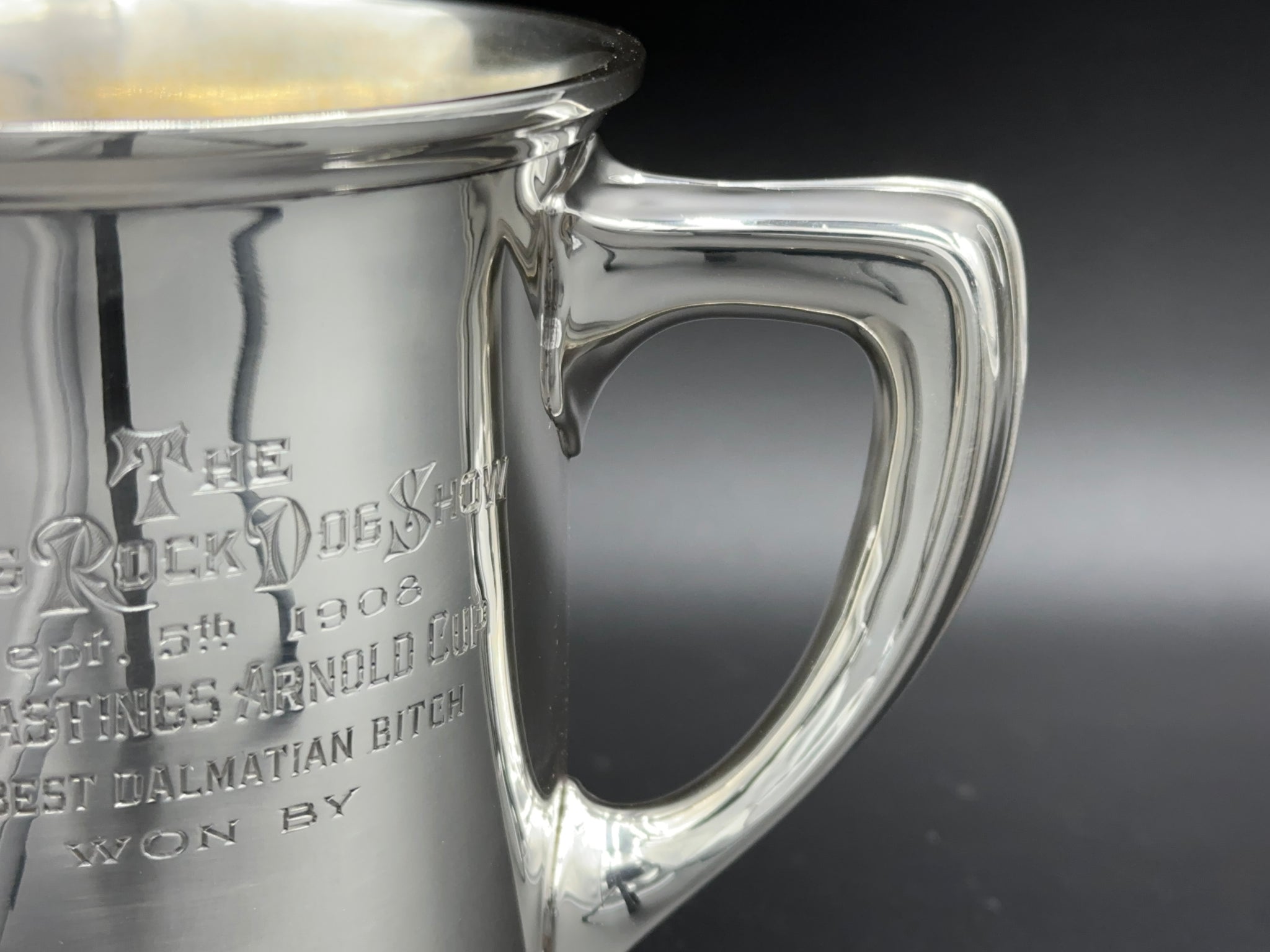 Piping Rock Dog Show Sterling Silver Three Handle Loving Cup by