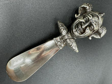 Load image into Gallery viewer, Art Nouveau Sterling Silver Figural Jester Shoehorn by Unger Brothers
