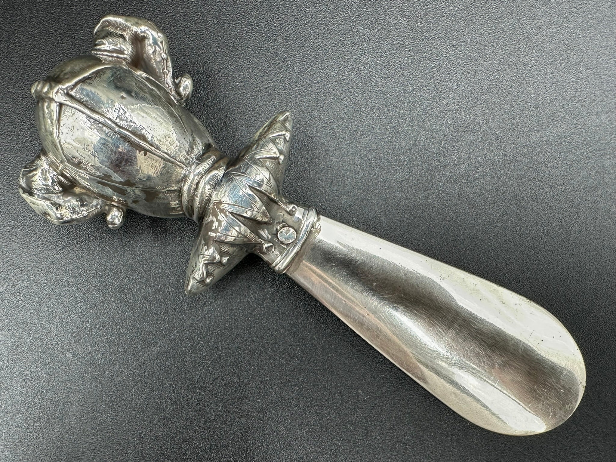 Art Nouveau Sterling Silver Figural Jester Shoehorn by Unger