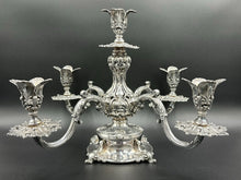 Load image into Gallery viewer, Reed &amp; Barton Silverplate Epergne with Original Glass Bowls
