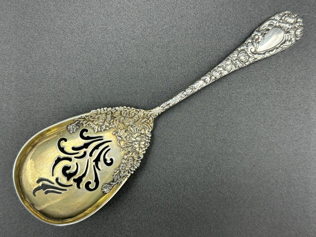 Chrysanthemum by Durgin Sterling Silver Pierced Confection Server