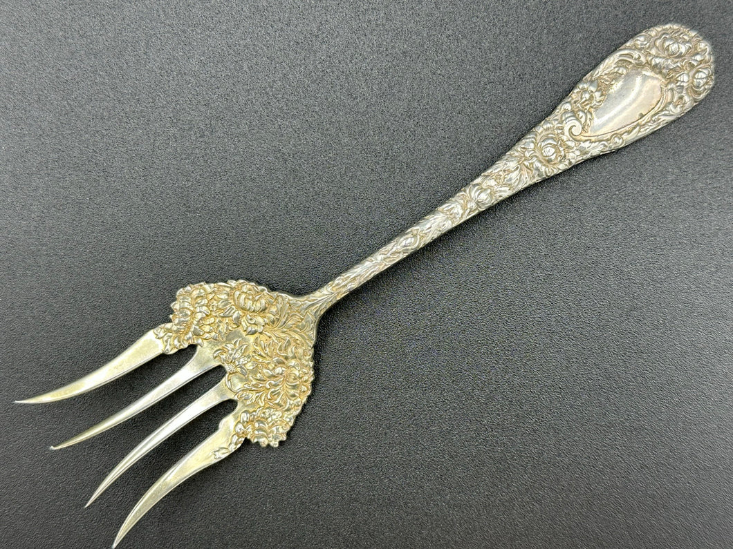 Chrysanthemum by Durgin Sterling Silver Small Chipped Beef Fork