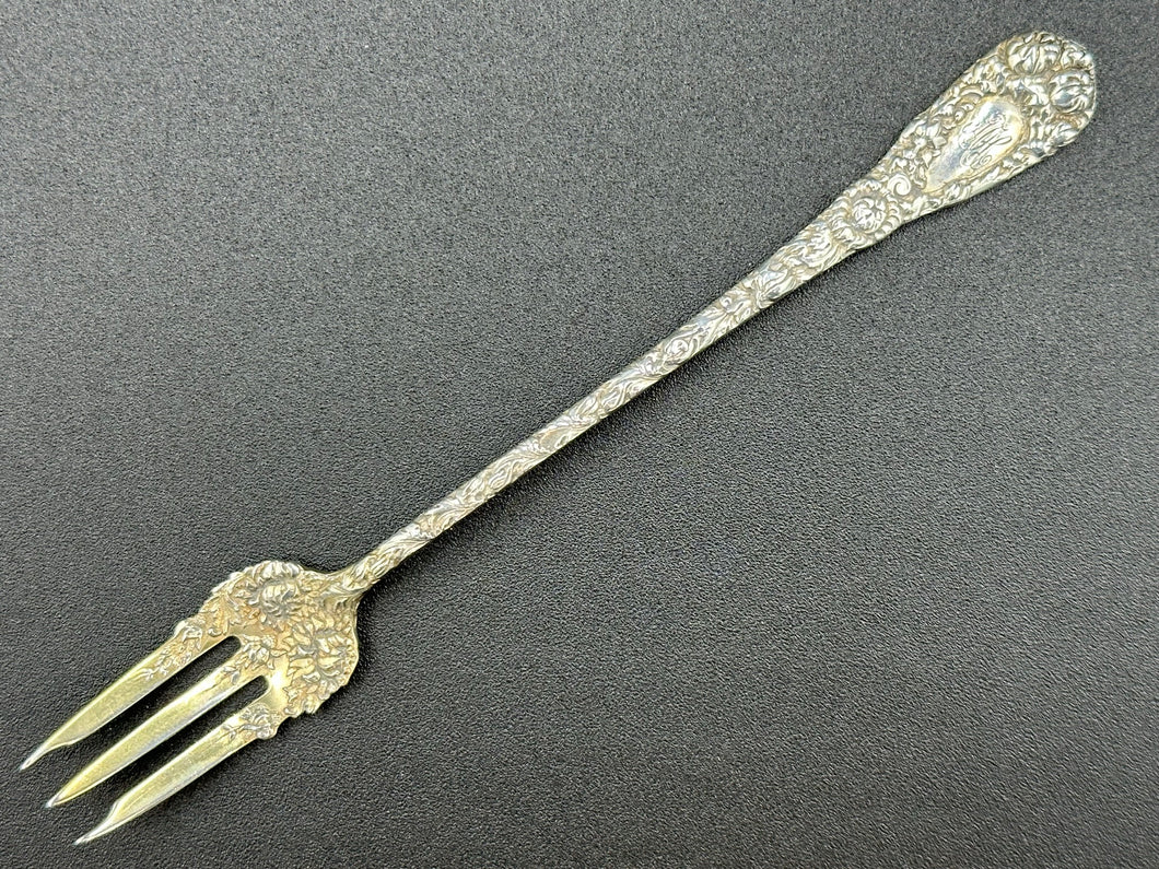 Chrysanthemum by Durgin Sterling Silver Cocktail Fork