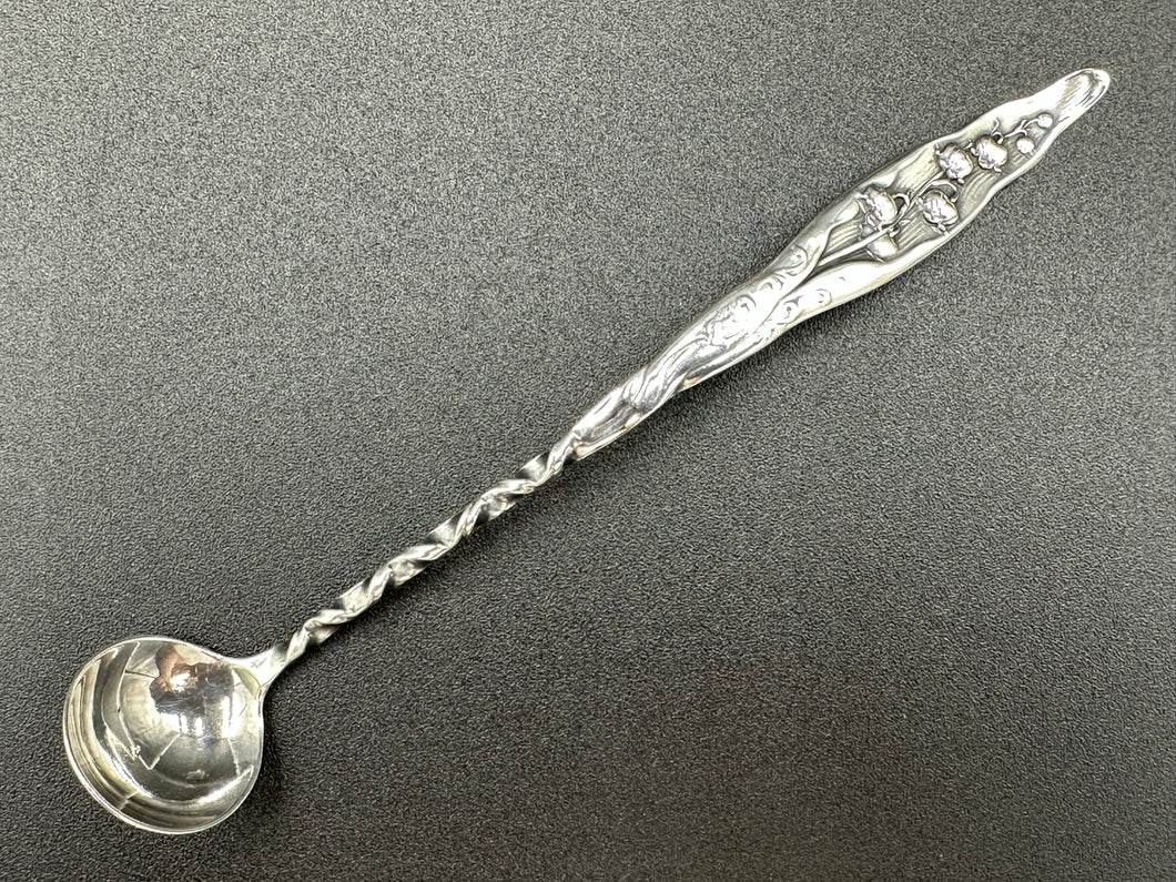 Lily of the Valley Sterling Silver Twisted Handle Mustard Ladle