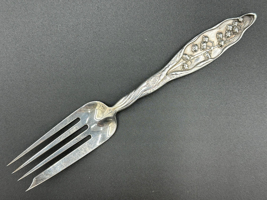 Lily of the Valley by Whiting Sterling Silver Large Cold Meat Fork