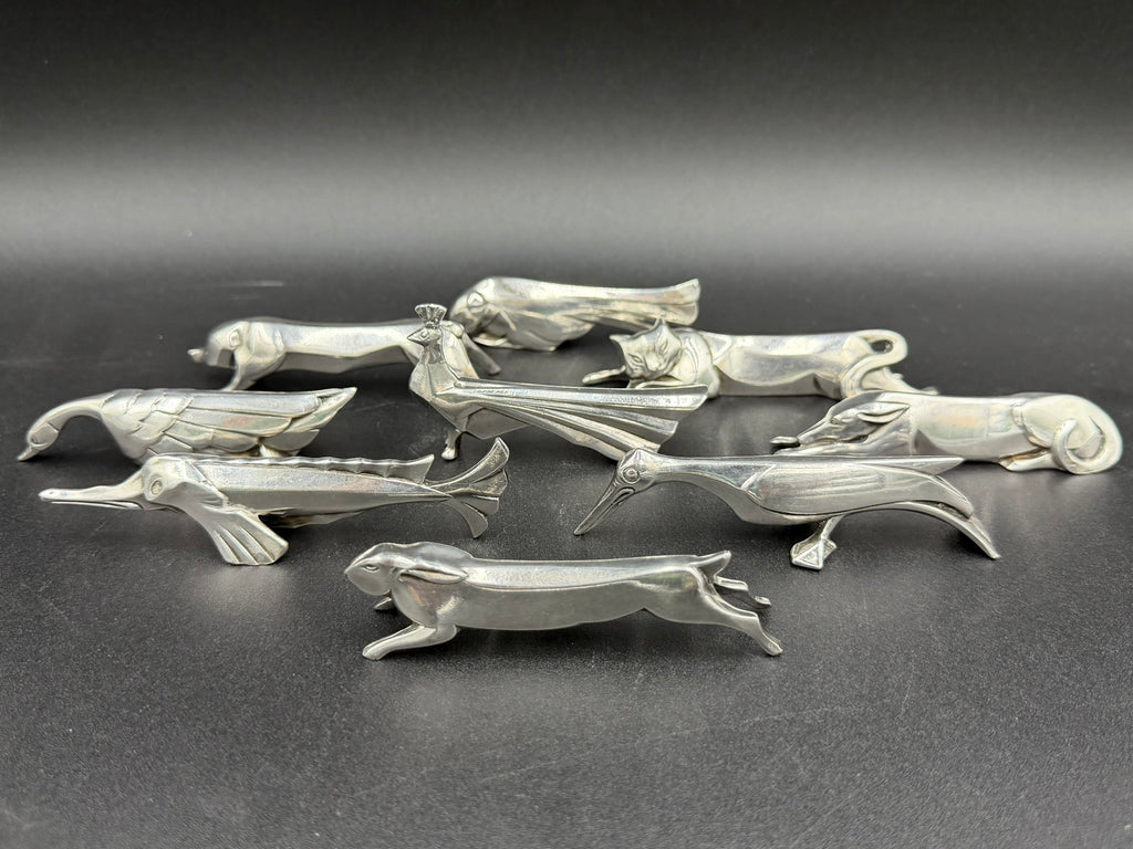 Vintage Christofle Assorted Animals Silver Plated Knife Rests by