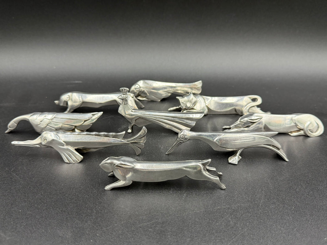 Vintage Christofle Assorted Animals Silver Plated Knife Rests by