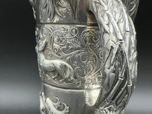 Load image into Gallery viewer, An Aesthetic Movement Irish Sterling Silver Two Handle Loving Cup Vase
