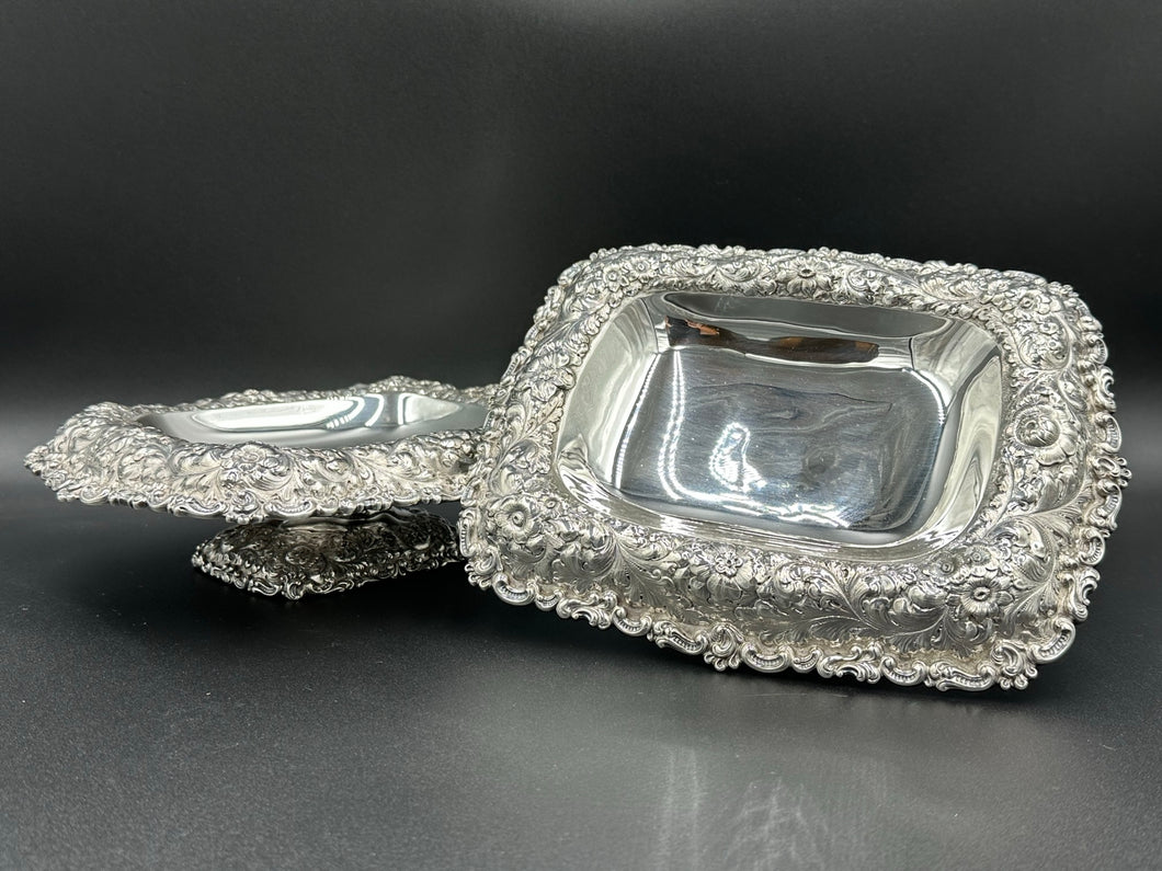 Pair of Sterling Silver Repousse Tazzas by W.W. Wattles c. 1910