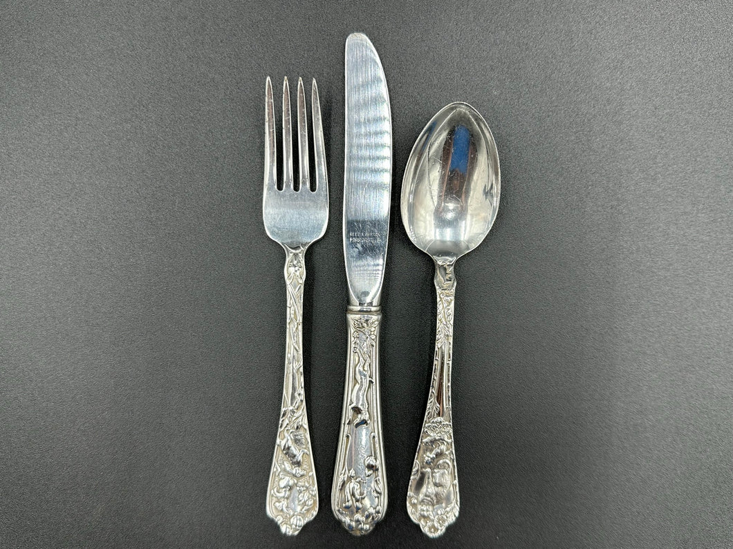 Reed & Barton Animals 3 Piece Silverplate Childs Set