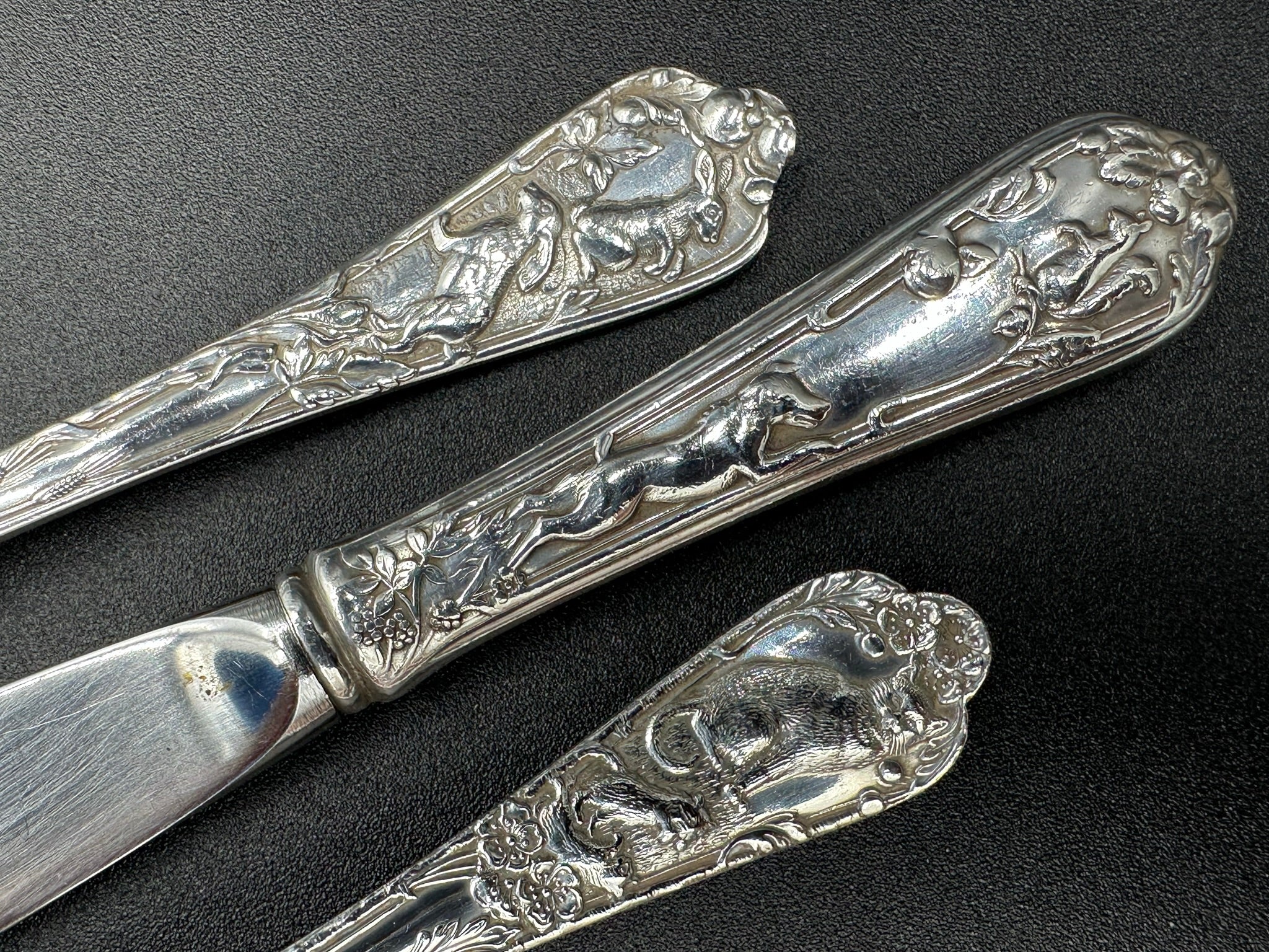 Reed & Barton Animals 3 Piece Silverplate Childs Set