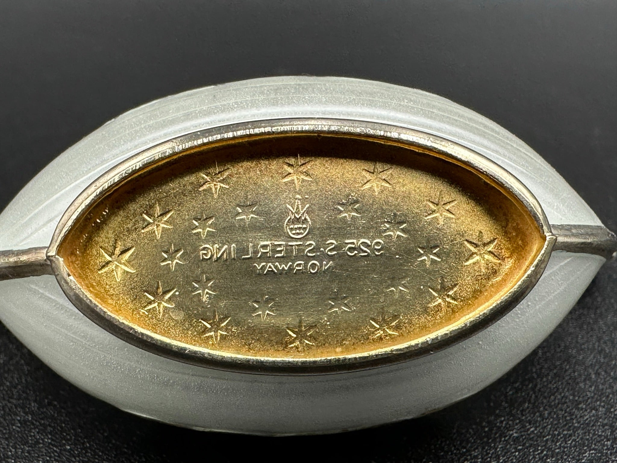 Theodore Olsen Sterling Silver and Enamel Viking Ship Salt Cellar