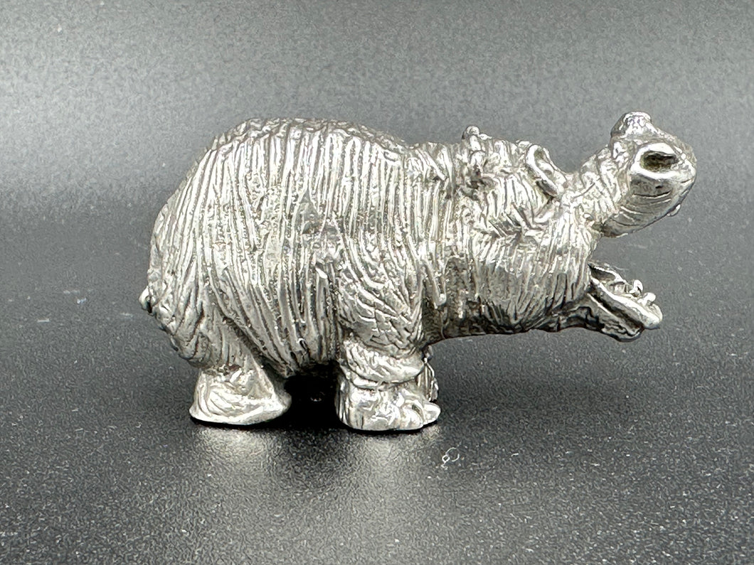 Sterling Silver Cast Figural Hippopotamus Paper Weight