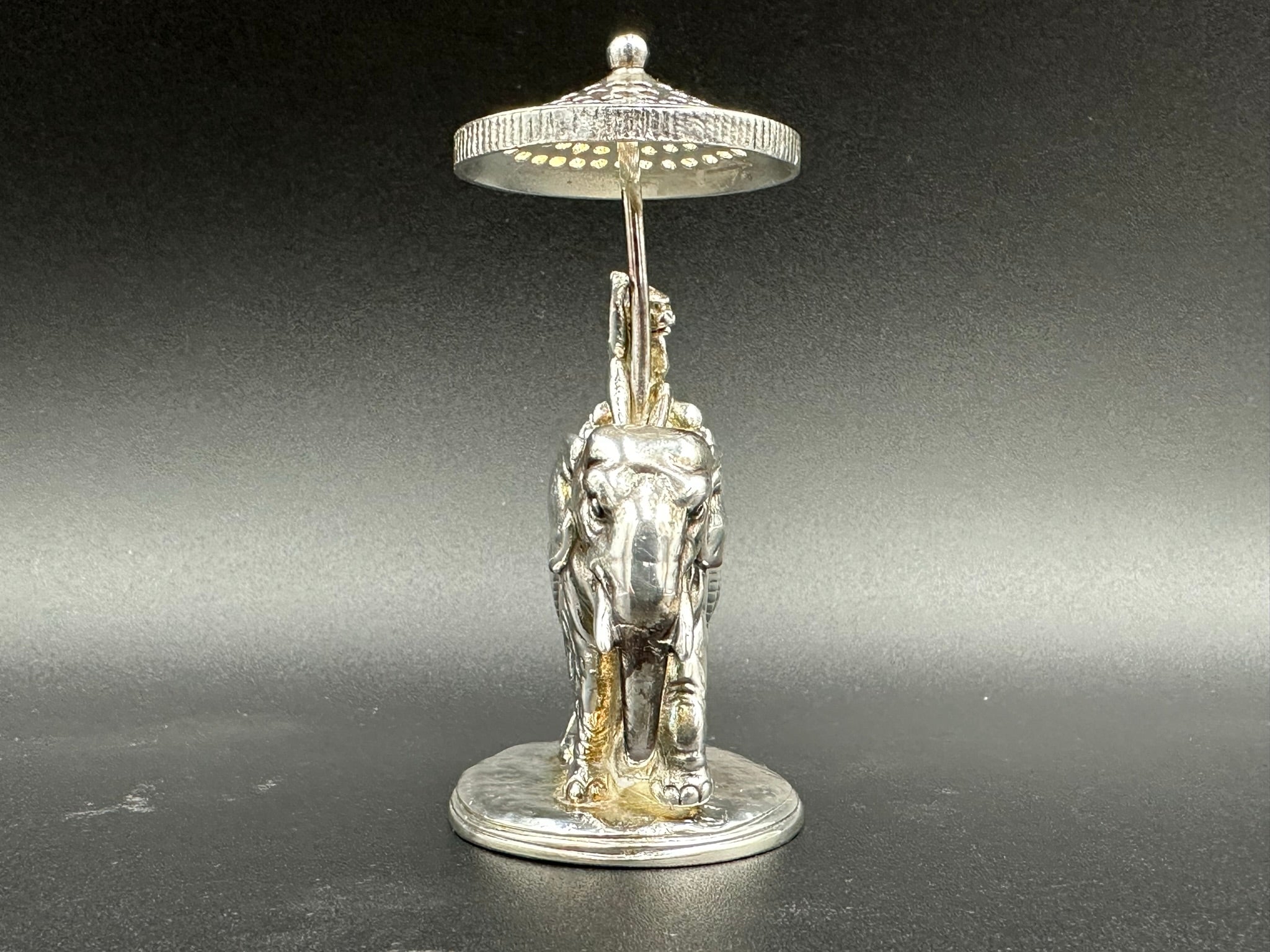 Rare Christofle Silverplate Figural Elephant Tooth Pick Holder